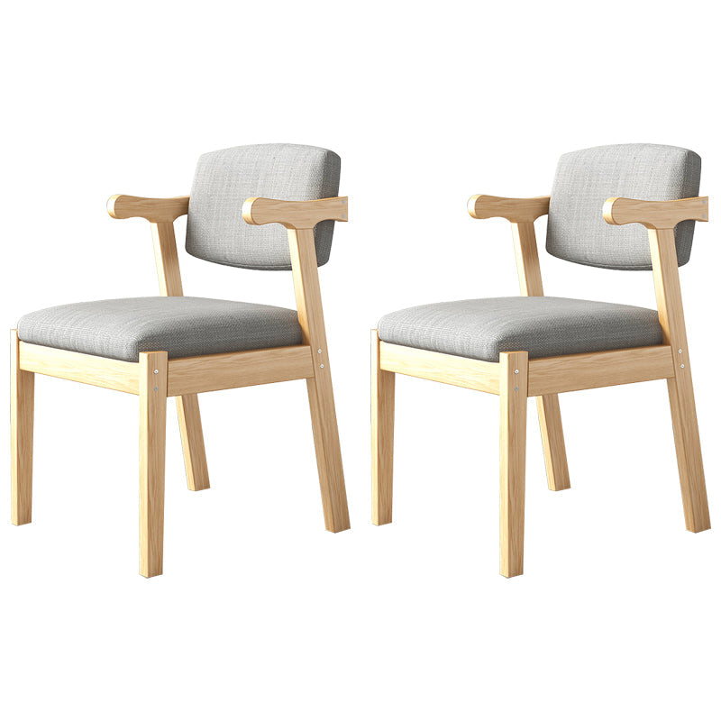 Modern Indoor-Outdoor Wood Chair Home Cushioned Open Back Dining Side Chair Light Gray 2 Piece Set Clearhalo ' kitchen&dining_furn' 'Dining Chairs' 'Dining Tables & Seating' 'dining_chair' 'furn' 'furn_dining_chair' 'Furniture' 'furniture_dining_chair' 'Kitchen & Dining Furniture' 'kitchen' 3951204