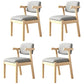 Modern Indoor-Outdoor Wood Chair Home Cushioned Open Back Dining Side Chair Light Gray 4 Piece Set Clearhalo ' kitchen&dining_furn' 'Dining Chairs' 'Dining Tables & Seating' 'dining_chair' 'furn' 'furn_dining_chair' 'Furniture' 'furniture_dining_chair' 'Kitchen & Dining Furniture' 'kitchen' 3951205