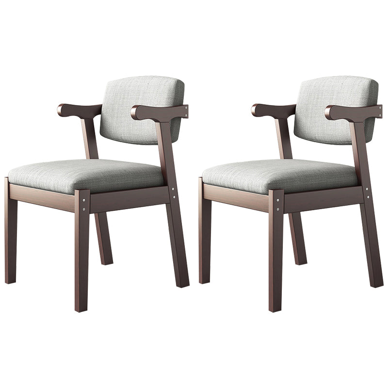 Modern Indoor-Outdoor Wood Chair Home Cushioned Open Back Dining Side Chair Grey 2 Piece Set Clearhalo ' kitchen&dining_furn' 'Dining Chairs' 'Dining Tables & Seating' 'dining_chair' 'furn' 'furn_dining_chair' 'Furniture' 'furniture_dining_chair' 'Kitchen & Dining Furniture' 'kitchen' 3951207