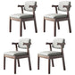 Modern Indoor-Outdoor Wood Chair Home Cushioned Open Back Dining Side Chair Grey 4 Piece Set Clearhalo ' kitchen&dining_furn' 'Dining Chairs' 'Dining Tables & Seating' 'dining_chair' 'furn' 'furn_dining_chair' 'Furniture' 'furniture_dining_chair' 'Kitchen & Dining Furniture' 'kitchen' 3951208
