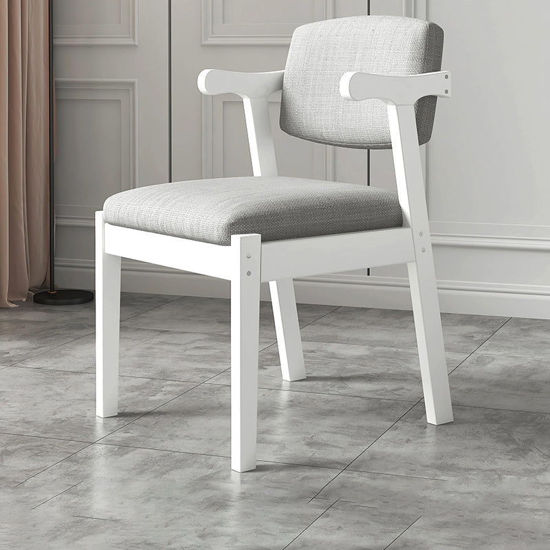 Modern Indoor-Outdoor Wood Chair Home Cushioned Open Back Dining Side Chair Silver Gray 1 Piece Clearhalo ' kitchen&dining_furn' 'Dining Chairs' 'Dining Tables & Seating' 'dining_chair' 'furn' 'furn_dining_chair' 'Furniture' 'furniture_dining_chair' 'Kitchen & Dining Furniture' 'kitchen' 3951209