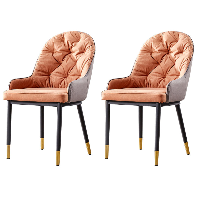 Nordic Style Metal Dining Chairs Parsons Arm Dining Side Chair for Kitchen Orange 2 Piece Set Clearhalo ' kitchen&dining_furn' 'Dining Chairs' 'Dining Tables & Seating' 'dining_chair' 'furn' 'furn_dining_chair' 'Furniture' 'furniture_dining_chair' 'Kitchen & Dining Furniture' 'kitchen' 3951216