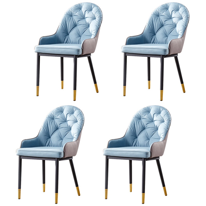Nordic Style Metal Dining Chairs Parsons Arm Dining Side Chair for Kitchen Blue 4 Piece Set Clearhalo ' kitchen&dining_furn' 'Dining Chairs' 'Dining Tables & Seating' 'dining_chair' 'furn' 'furn_dining_chair' 'Furniture' 'furniture_dining_chair' 'Kitchen & Dining Furniture' 'kitchen' 3951224
