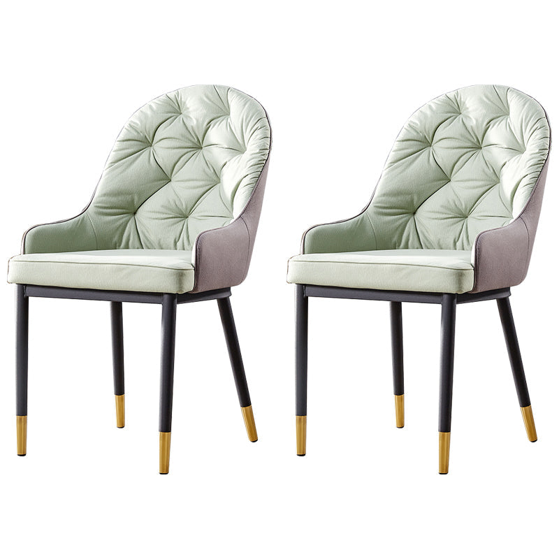 Nordic Style Metal Dining Chairs Parsons Arm Dining Side Chair for Kitchen Green 2 Piece Set Clearhalo ' kitchen&dining_furn' 'Dining Chairs' 'Dining Tables & Seating' 'dining_chair' 'furn' 'furn_dining_chair' 'Furniture' 'furniture_dining_chair' 'Kitchen & Dining Furniture' 'kitchen' 3951227