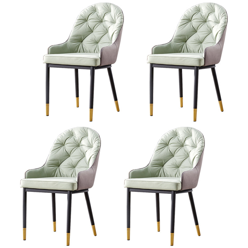Nordic Style Metal Dining Chairs Parsons Arm Dining Side Chair for Kitchen Green 4 Piece Set Clearhalo ' kitchen&dining_furn' 'Dining Chairs' 'Dining Tables & Seating' 'dining_chair' 'furn' 'furn_dining_chair' 'Furniture' 'furniture_dining_chair' 'Kitchen & Dining Furniture' 'kitchen' 3951230