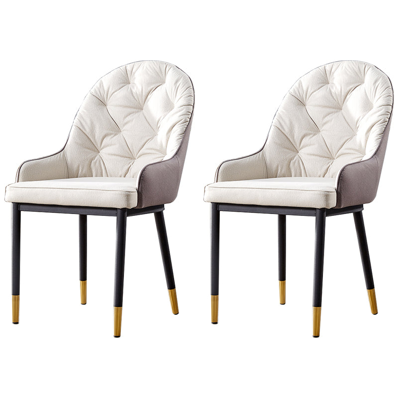 Nordic Style Metal Dining Chairs Parsons Arm Dining Side Chair for Kitchen White 2 Piece Set Clearhalo ' kitchen&dining_furn' 'Dining Chairs' 'Dining Tables & Seating' 'dining_chair' 'furn' 'furn_dining_chair' 'Furniture' 'furniture_dining_chair' 'Kitchen & Dining Furniture' 'kitchen' 3951233