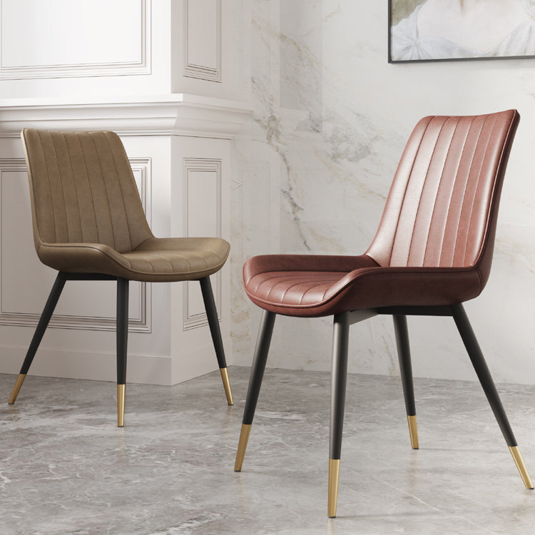 Scandinavian Study Room Leather Side Chair Matte Finish Parsons Dining Chairs Clearhalo ' kitchen&dining_furn' 'Dining Chairs' 'Dining Tables & Seating' 'dining_chair' 'furn' 'furn_dining_chair' 'Furniture' 'furniture_dining_chair' 'Kitchen & Dining Furniture' 'kitchen' 3955708