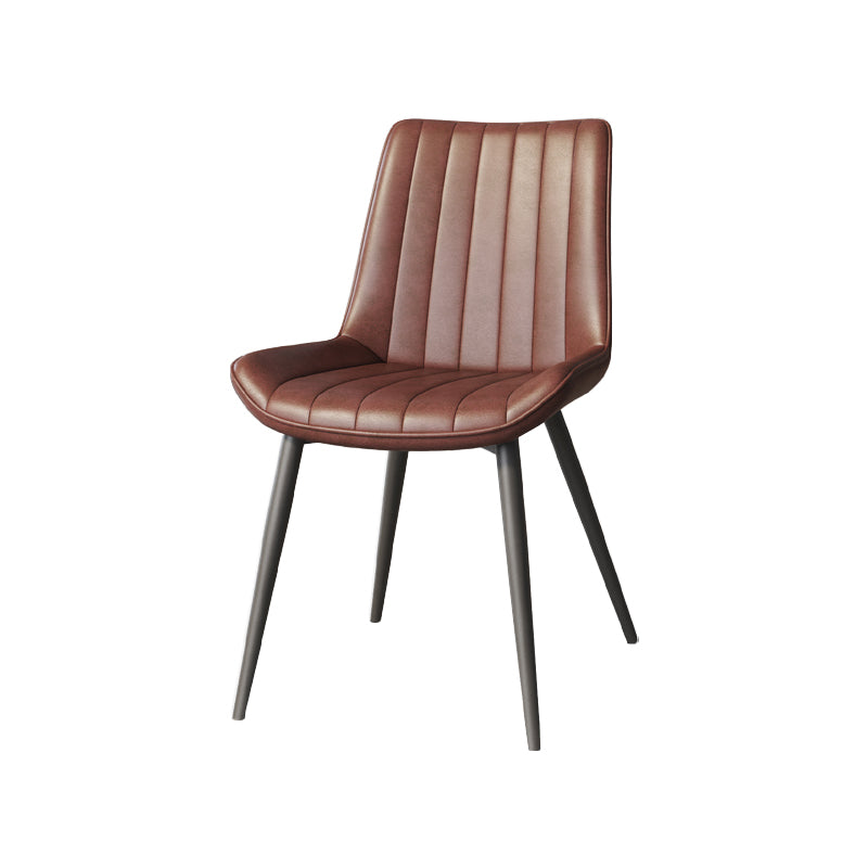 Scandinavian Study Room Leather Side Chair Matte Finish Parsons Dining Chairs Orange 1 Piece Black Clearhalo ' kitchen&dining_furn' 'Dining Chairs' 'Dining Tables & Seating' 'dining_chair' 'furn' 'furn_dining_chair' 'Furniture' 'furniture_dining_chair' 'Kitchen & Dining Furniture' 'kitchen' 3955709