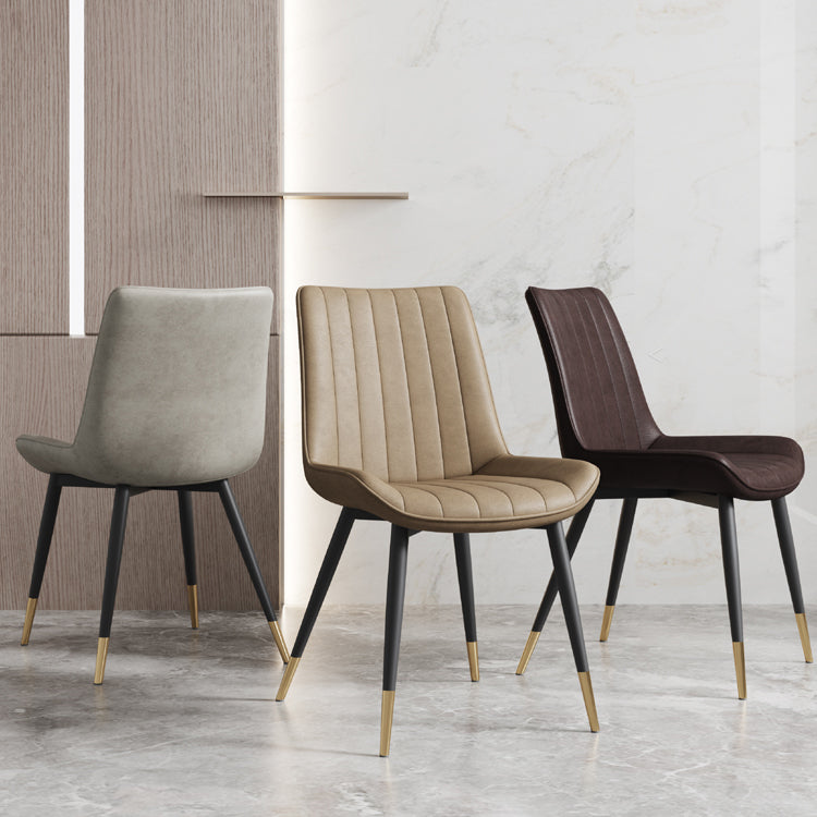 Scandinavian Study Room Leather Side Chair Matte Finish Parsons Dining Chairs Clearhalo ' kitchen&dining_furn' 'Dining Chairs' 'Dining Tables & Seating' 'dining_chair' 'furn' 'furn_dining_chair' 'Furniture' 'furniture_dining_chair' 'Kitchen & Dining Furniture' 'kitchen' 3955710