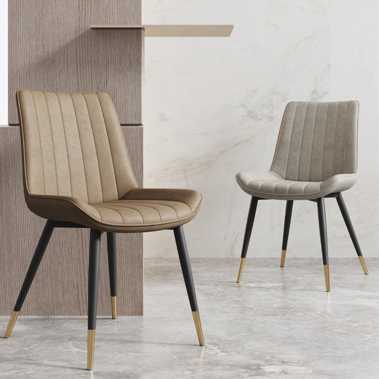 Scandinavian Study Room Leather Side Chair Matte Finish Parsons Dining Chairs Clearhalo ' kitchen&dining_furn' 'Dining Chairs' 'Dining Tables & Seating' 'dining_chair' 'furn' 'furn_dining_chair' 'Furniture' 'furniture_dining_chair' 'Kitchen & Dining Furniture' 'kitchen' 3955714