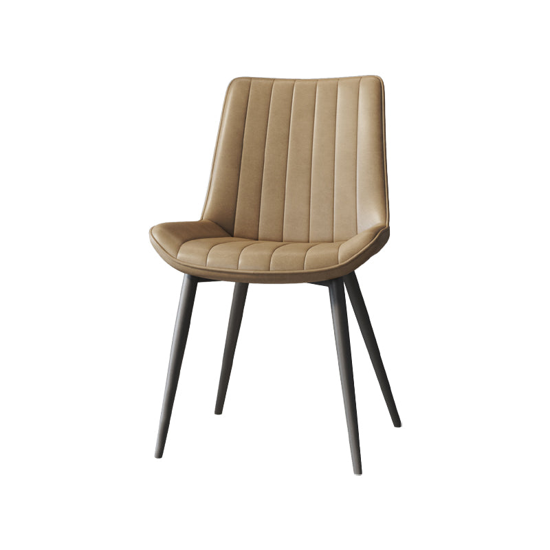 Scandinavian Study Room Leather Side Chair Matte Finish Parsons Dining Chairs Camel 1 Piece Black Clearhalo ' kitchen&dining_furn' 'Dining Chairs' 'Dining Tables & Seating' 'dining_chair' 'furn' 'furn_dining_chair' 'Furniture' 'furniture_dining_chair' 'Kitchen & Dining Furniture' 'kitchen' 3955715