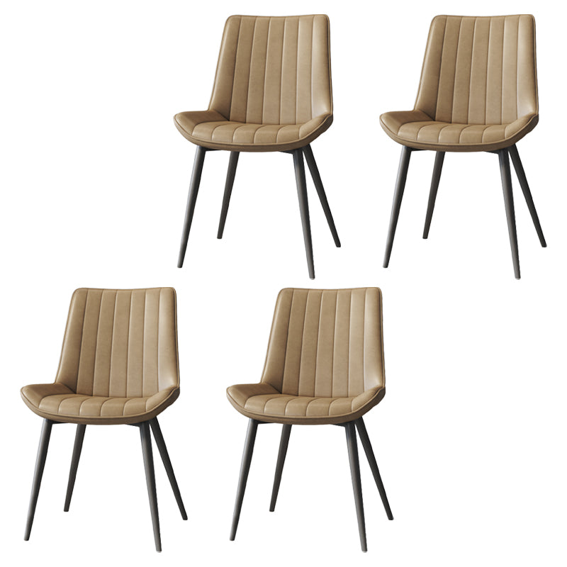 Scandinavian Study Room Leather Side Chair Matte Finish Parsons Dining Chairs Camel 4 Piece Set Black Clearhalo ' kitchen&dining_furn' 'Dining Chairs' 'Dining Tables & Seating' 'dining_chair' 'furn' 'furn_dining_chair' 'Furniture' 'furniture_dining_chair' 'Kitchen & Dining Furniture' 'kitchen' 3955719