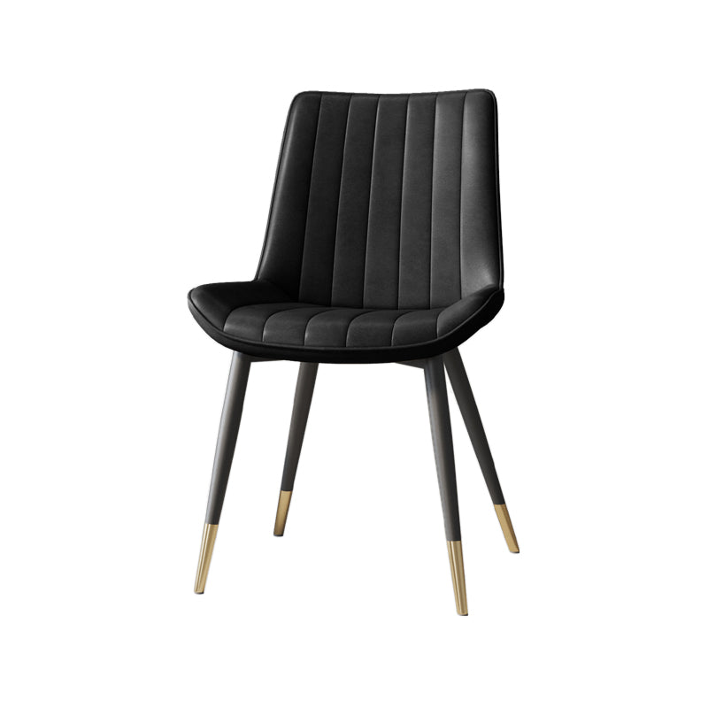 Scandinavian Study Room Leather Side Chair Matte Finish Parsons Dining Chairs Black 1 Piece Black Gold Clearhalo ' kitchen&dining_furn' 'Dining Chairs' 'Dining Tables & Seating' 'dining_chair' 'furn' 'furn_dining_chair' 'Furniture' 'furniture_dining_chair' 'Kitchen & Dining Furniture' 'kitchen' 3955721