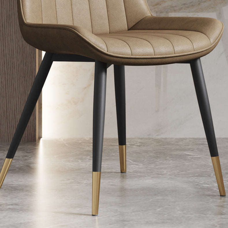 Scandinavian Study Room Leather Side Chair Matte Finish Parsons Dining Chairs Clearhalo ' kitchen&dining_furn' 'Dining Chairs' 'Dining Tables & Seating' 'dining_chair' 'furn' 'furn_dining_chair' 'Furniture' 'furniture_dining_chair' 'Kitchen & Dining Furniture' 'kitchen' 3955722