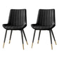 Scandinavian Study Room Leather Side Chair Matte Finish Parsons Dining Chairs Black 2 Piece Set Black Gold Clearhalo ' kitchen&dining_furn' 'Dining Chairs' 'Dining Tables & Seating' 'dining_chair' 'furn' 'furn_dining_chair' 'Furniture' 'furniture_dining_chair' 'Kitchen & Dining Furniture' 'kitchen' 3955723