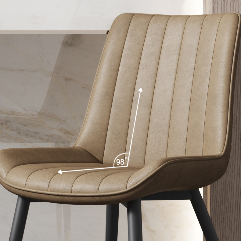 Scandinavian Study Room Leather Side Chair Matte Finish Parsons Dining Chairs Clearhalo ' kitchen&dining_furn' 'Dining Chairs' 'Dining Tables & Seating' 'dining_chair' 'furn' 'furn_dining_chair' 'Furniture' 'furniture_dining_chair' 'Kitchen & Dining Furniture' 'kitchen' 3955724