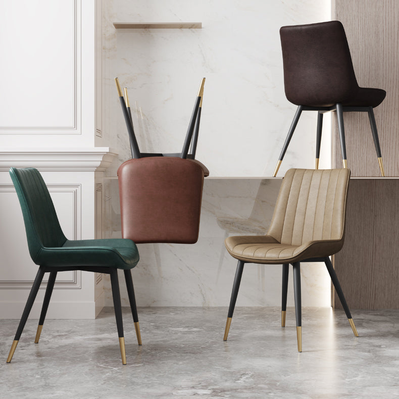 Scandinavian Study Room Leather Side Chair Matte Finish Parsons Dining Chairs Clearhalo ' kitchen&dining_furn' 'Dining Chairs' 'Dining Tables & Seating' 'dining_chair' 'furn' 'furn_dining_chair' 'Furniture' 'furniture_dining_chair' 'Kitchen & Dining Furniture' 'kitchen' 3955728