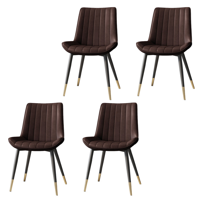 Scandinavian Study Room Leather Side Chair Matte Finish Parsons Dining Chairs Brown 4 Piece Set Black Gold Clearhalo ' kitchen&dining_furn' 'Dining Chairs' 'Dining Tables & Seating' 'dining_chair' 'furn' 'furn_dining_chair' 'Furniture' 'furniture_dining_chair' 'Kitchen & Dining Furniture' 'kitchen' 3955730