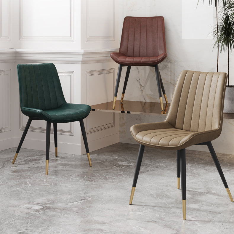 Scandinavian Study Room Leather Side Chair Matte Finish Parsons Dining Chairs Clearhalo ' kitchen&dining_furn' 'Dining Chairs' 'Dining Tables & Seating' 'dining_chair' 'furn' 'furn_dining_chair' 'Furniture' 'furniture_dining_chair' 'Kitchen & Dining Furniture' 'kitchen' 3955731