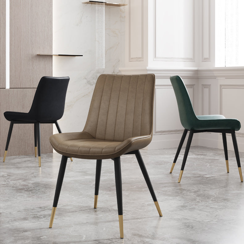 Scandinavian Study Room Leather Side Chair Matte Finish Parsons Dining Chairs Clearhalo ' kitchen&dining_furn' 'Dining Chairs' 'Dining Tables & Seating' 'dining_chair' 'furn' 'furn_dining_chair' 'Furniture' 'furniture_dining_chair' 'Kitchen & Dining Furniture' 'kitchen' 3955732