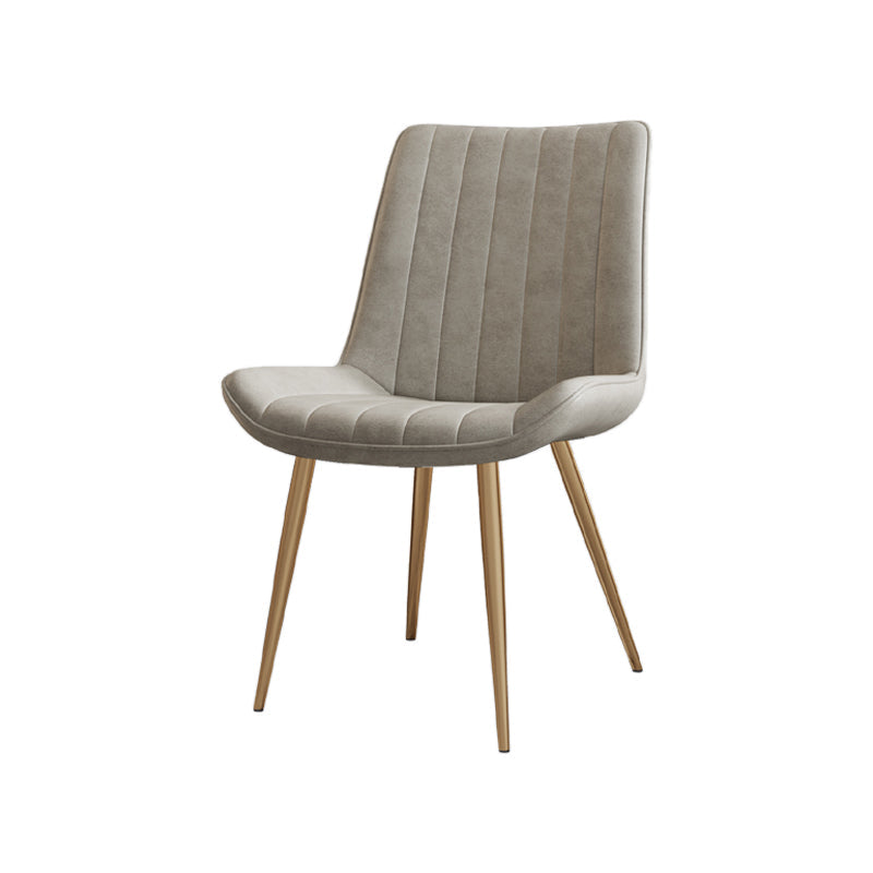 Scandinavian Study Room Leather Side Chair Matte Finish Parsons Dining Chairs Beige 1 Piece Brass Gold Clearhalo ' kitchen&dining_furn' 'Dining Chairs' 'Dining Tables & Seating' 'dining_chair' 'furn' 'furn_dining_chair' 'Furniture' 'furniture_dining_chair' 'Kitchen & Dining Furniture' 'kitchen' 3955739