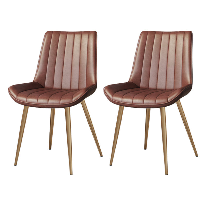 Scandinavian Study Room Leather Side Chair Matte Finish Parsons Dining Chairs Orange 2 Piece Set Brass Gold Clearhalo ' kitchen&dining_furn' 'Dining Chairs' 'Dining Tables & Seating' 'dining_chair' 'furn' 'furn_dining_chair' 'Furniture' 'furniture_dining_chair' 'Kitchen & Dining Furniture' 'kitchen' 3955746