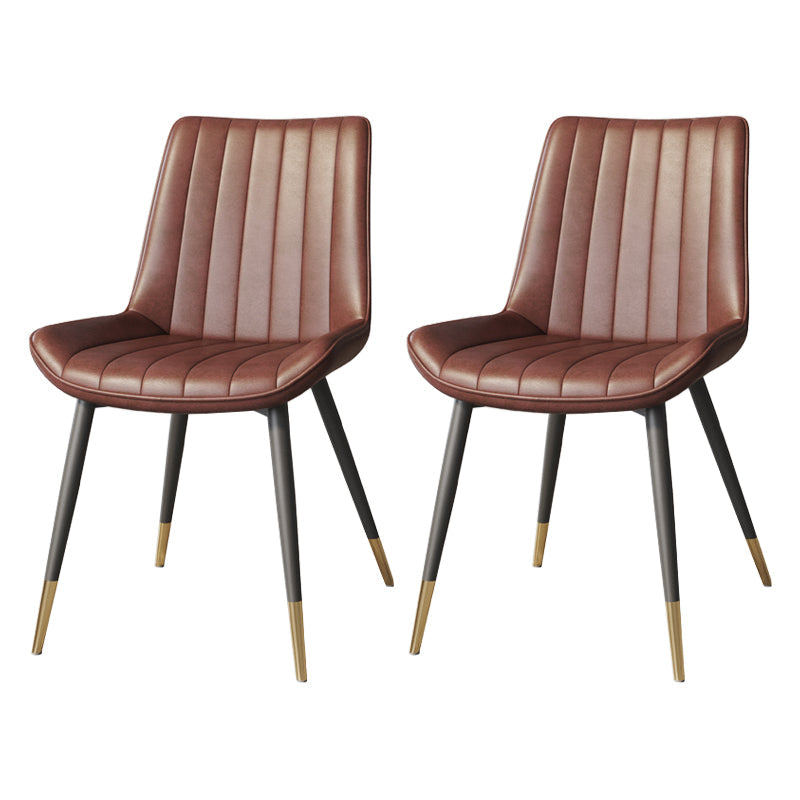 Scandinavian Study Room Leather Side Chair Matte Finish Parsons Dining Chairs Orange 2 Piece Set Black Gold Clearhalo ' kitchen&dining_furn' 'Dining Chairs' 'Dining Tables & Seating' 'dining_chair' 'furn' 'furn_dining_chair' 'Furniture' 'furniture_dining_chair' 'Kitchen & Dining Furniture' 'kitchen' 3955749