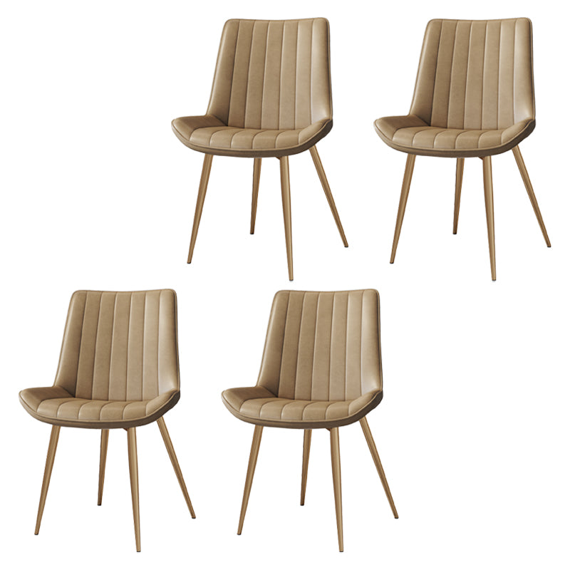 Scandinavian Study Room Leather Side Chair Matte Finish Parsons Dining Chairs Camel 4 Piece Set Brass Gold Clearhalo ' kitchen&dining_furn' 'Dining Chairs' 'Dining Tables & Seating' 'dining_chair' 'furn' 'furn_dining_chair' 'Furniture' 'furniture_dining_chair' 'Kitchen & Dining Furniture' 'kitchen' 3955753