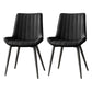Scandinavian Study Room Leather Side Chair Matte Finish Parsons Dining Chairs Black 2 Piece Set Black Clearhalo ' kitchen&dining_furn' 'Dining Chairs' 'Dining Tables & Seating' 'dining_chair' 'furn' 'furn_dining_chair' 'Furniture' 'furniture_dining_chair' 'Kitchen & Dining Furniture' 'kitchen' 3955758