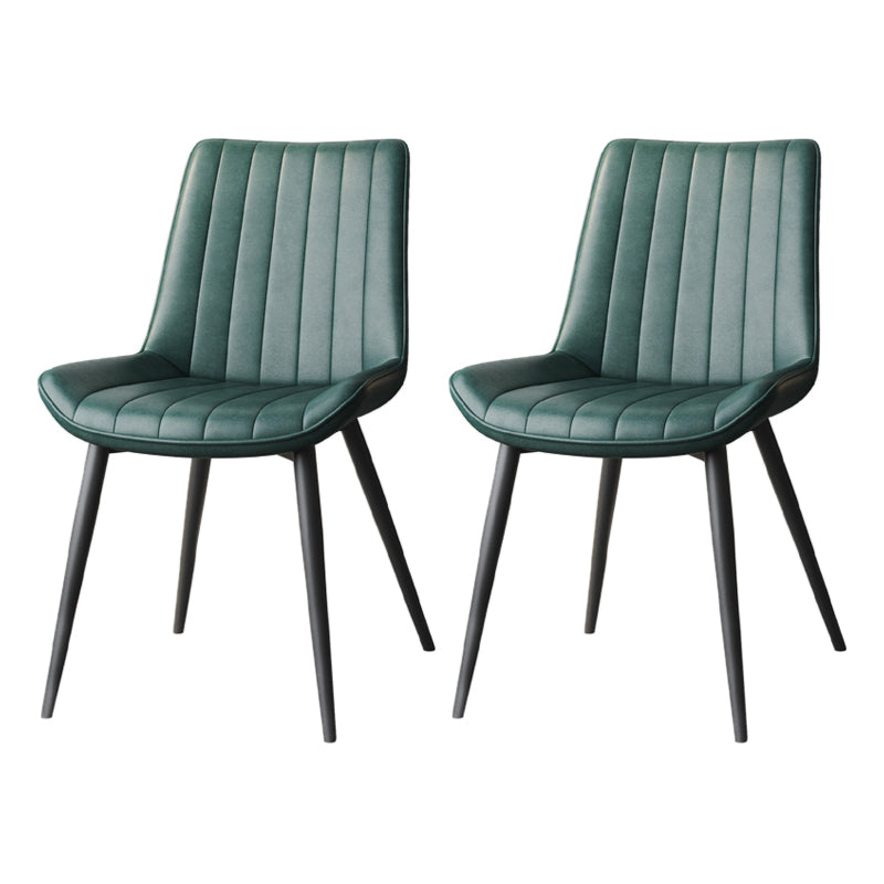 Scandinavian Study Room Leather Side Chair Matte Finish Parsons Dining Chairs Green 2 Piece Set Black Clearhalo ' kitchen&dining_furn' 'Dining Chairs' 'Dining Tables & Seating' 'dining_chair' 'furn' 'furn_dining_chair' 'Furniture' 'furniture_dining_chair' 'Kitchen & Dining Furniture' 'kitchen' 3955767