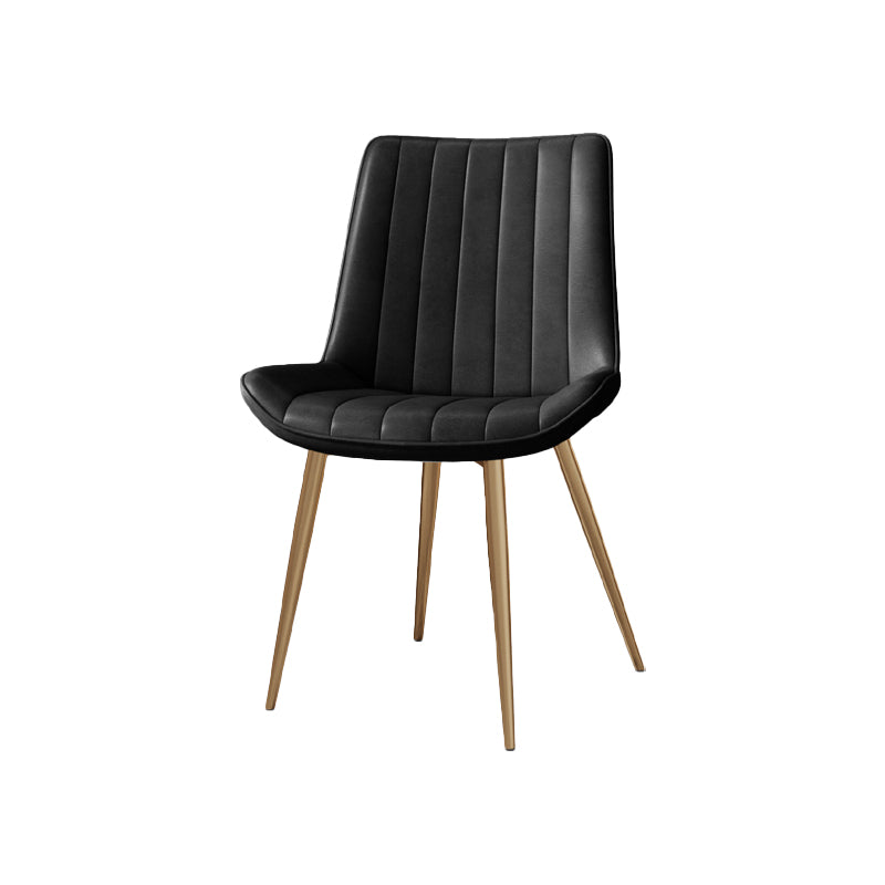 Scandinavian Study Room Leather Side Chair Matte Finish Parsons Dining Chairs Black 1 Piece Brass Gold Clearhalo ' kitchen&dining_furn' 'Dining Chairs' 'Dining Tables & Seating' 'dining_chair' 'furn' 'furn_dining_chair' 'Furniture' 'furniture_dining_chair' 'Kitchen & Dining Furniture' 'kitchen' 3955769