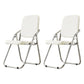 Modern Indoor-Outdoor Chair Metal Folding Armless Open Back Dining Side Chair White 2 Piece Set Clearhalo ' kitchen&dining_furn' 'Dining Chairs' 'Dining Tables & Seating' 'dining_chair' 'furn' 'furn_dining_chair' 'Furniture' 'furniture_dining_chair' 'Kitchen & Dining Furniture' 'kitchen' 3955777
