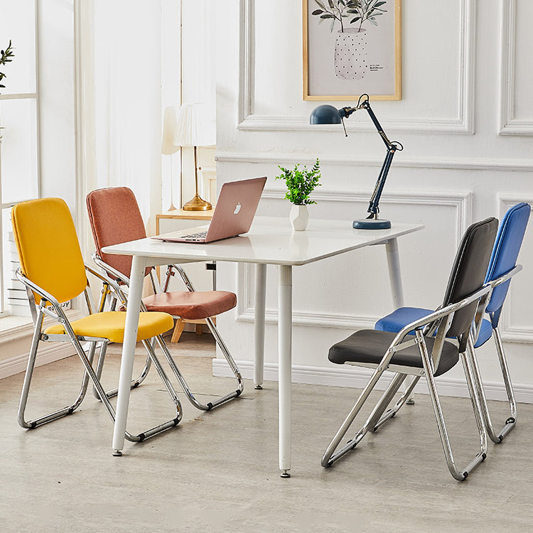 Modern Indoor-Outdoor Chair Metal Folding Armless Open Back Dining Side Chair Clearhalo ' kitchen&dining_furn' 'Dining Chairs' 'Dining Tables & Seating' 'dining_chair' 'furn' 'furn_dining_chair' 'Furniture' 'furniture_dining_chair' 'Kitchen & Dining Furniture' 'kitchen' 3955778