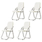 Modern Indoor-Outdoor Chair Metal Folding Armless Open Back Dining Side Chair White 4 Piece Set Clearhalo ' kitchen&dining_furn' 'Dining Chairs' 'Dining Tables & Seating' 'dining_chair' 'furn' 'furn_dining_chair' 'Furniture' 'furniture_dining_chair' 'Kitchen & Dining Furniture' 'kitchen' 3955779