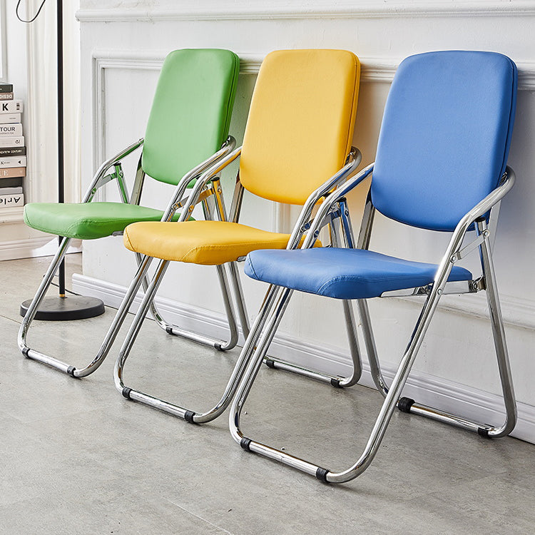 Modern Indoor-Outdoor Chair Metal Folding Armless Open Back Dining Side Chair Clearhalo ' kitchen&dining_furn' 'Dining Chairs' 'Dining Tables & Seating' 'dining_chair' 'furn' 'furn_dining_chair' 'Furniture' 'furniture_dining_chair' 'Kitchen & Dining Furniture' 'kitchen' 3955780