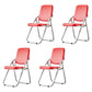 Modern Indoor-Outdoor Chair Metal Folding Armless Open Back Dining Side Chair Red 4 Piece Set Clearhalo ' kitchen&dining_furn' 'Dining Chairs' 'Dining Tables & Seating' 'dining_chair' 'furn' 'furn_dining_chair' 'Furniture' 'furniture_dining_chair' 'Kitchen & Dining Furniture' 'kitchen' 3955786