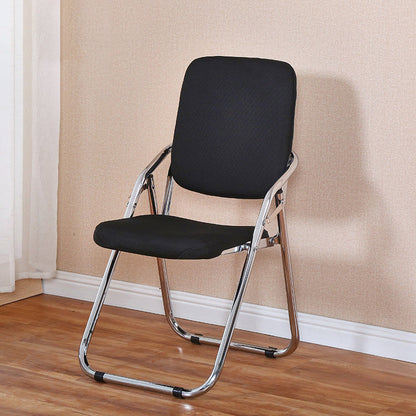 Modern Indoor-Outdoor Chair Metal Folding Armless Open Back Dining Side Chair Matte Black 1 Piece Clearhalo ' kitchen&dining_furn' 'Dining Chairs' 'Dining Tables & Seating' 'dining_chair' 'furn' 'furn_dining_chair' 'Furniture' 'furniture_dining_chair' 'Kitchen & Dining Furniture' 'kitchen' 3955787