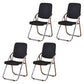 Modern Indoor-Outdoor Chair Metal Folding Armless Open Back Dining Side Chair Matte Black 4 Piece Set Clearhalo ' kitchen&dining_furn' 'Dining Chairs' 'Dining Tables & Seating' 'dining_chair' 'furn' 'furn_dining_chair' 'Furniture' 'furniture_dining_chair' 'Kitchen & Dining Furniture' 'kitchen' 3955792