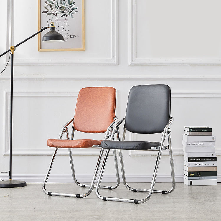 Modern Indoor-Outdoor Chair Metal Folding Armless Open Back Dining Side Chair Clearhalo ' kitchen&dining_furn' 'Dining Chairs' 'Dining Tables & Seating' 'dining_chair' 'furn' 'furn_dining_chair' 'Furniture' 'furniture_dining_chair' 'Kitchen & Dining Furniture' 'kitchen' 3955795