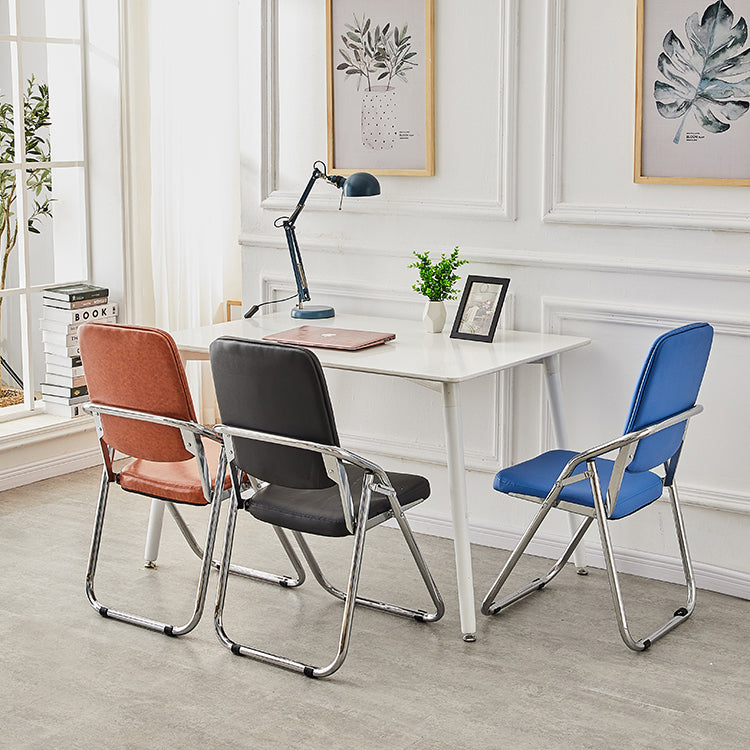 Modern Indoor-Outdoor Chair Metal Folding Armless Open Back Dining Side Chair Clearhalo ' kitchen&dining_furn' 'Dining Chairs' 'Dining Tables & Seating' 'dining_chair' 'furn' 'furn_dining_chair' 'Furniture' 'furniture_dining_chair' 'Kitchen & Dining Furniture' 'kitchen' 3955797