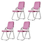 Modern Indoor-Outdoor Chair Metal Folding Armless Open Back Dining Side Chair Purple 4 Piece Set Clearhalo ' kitchen&dining_furn' 'Dining Chairs' 'Dining Tables & Seating' 'dining_chair' 'furn' 'furn_dining_chair' 'Furniture' 'furniture_dining_chair' 'Kitchen & Dining Furniture' 'kitchen' 3955801