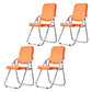 Modern Indoor-Outdoor Chair Metal Folding Armless Open Back Dining Side Chair Orange 4 Piece Set Clearhalo ' kitchen&dining_furn' 'Dining Chairs' 'Dining Tables & Seating' 'dining_chair' 'furn' 'furn_dining_chair' 'Furniture' 'furniture_dining_chair' 'Kitchen & Dining Furniture' 'kitchen' 3955807