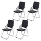 Modern Indoor-Outdoor Chair Metal Folding Armless Open Back Dining Side Chair Black 4 Piece Set Clearhalo ' kitchen&dining_furn' 'Dining Chairs' 'Dining Tables & Seating' 'dining_chair' 'furn' 'furn_dining_chair' 'Furniture' 'furniture_dining_chair' 'Kitchen & Dining Furniture' 'kitchen' 3955810