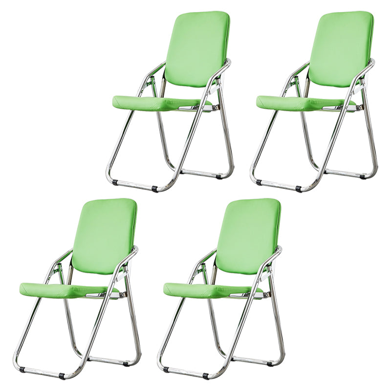 Modern Indoor-Outdoor Chair Metal Folding Armless Open Back Dining Side Chair Dark Green 4 Piece Set Clearhalo ' kitchen&dining_furn' 'Dining Chairs' 'Dining Tables & Seating' 'dining_chair' 'furn' 'furn_dining_chair' 'Furniture' 'furniture_dining_chair' 'Kitchen & Dining Furniture' 'kitchen' 3955819