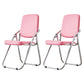 Modern Indoor-Outdoor Chair Metal Folding Armless Open Back Dining Side Chair Pink 2 Piece Set Clearhalo ' kitchen&dining_furn' 'Dining Chairs' 'Dining Tables & Seating' 'dining_chair' 'furn' 'furn_dining_chair' 'Furniture' 'furniture_dining_chair' 'Kitchen & Dining Furniture' 'kitchen' 3955821