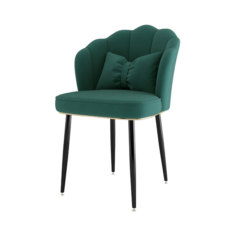 Scandinavian Bedroom Upholstered Arm Chair Matte Finish Solid Back Dining Chair Green 1 Piece Black Clearhalo ' kitchen&dining_furn' 'Dining Chairs' 'Dining Tables & Seating' 'dining_chair' 'furn' 'furn_dining_chair' 'Furniture' 'furniture_dining_chair' 'Kitchen & Dining Furniture' 'kitchen' 3955830