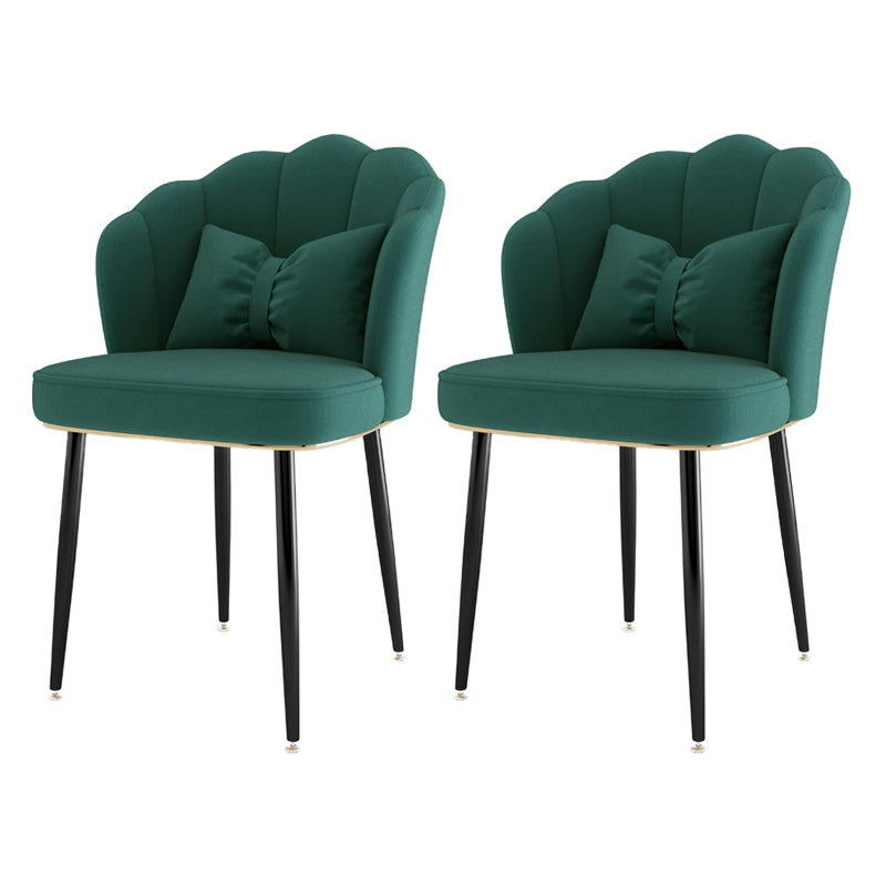 Scandinavian Bedroom Upholstered Arm Chair Matte Finish Solid Back Dining Chair Green 2 Piece Set Black Clearhalo ' kitchen&dining_furn' 'Dining Chairs' 'Dining Tables & Seating' 'dining_chair' 'furn' 'furn_dining_chair' 'Furniture' 'furniture_dining_chair' 'Kitchen & Dining Furniture' 'kitchen' 3955832