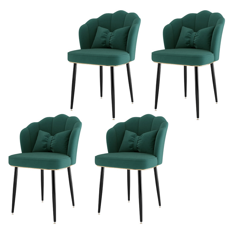 Scandinavian Bedroom Upholstered Arm Chair Matte Finish Solid Back Dining Chair Green 4 Piece Set Black Clearhalo ' kitchen&dining_furn' 'Dining Chairs' 'Dining Tables & Seating' 'dining_chair' 'furn' 'furn_dining_chair' 'Furniture' 'furniture_dining_chair' 'Kitchen & Dining Furniture' 'kitchen' 3955835