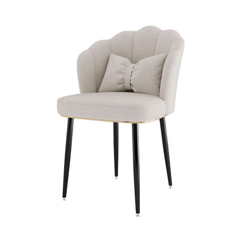 Scandinavian Bedroom Upholstered Arm Chair Matte Finish Solid Back Dining Chair White 1 Piece Black Clearhalo ' kitchen&dining_furn' 'Dining Chairs' 'Dining Tables & Seating' 'dining_chair' 'furn' 'furn_dining_chair' 'Furniture' 'furniture_dining_chair' 'Kitchen & Dining Furniture' 'kitchen' 3955836