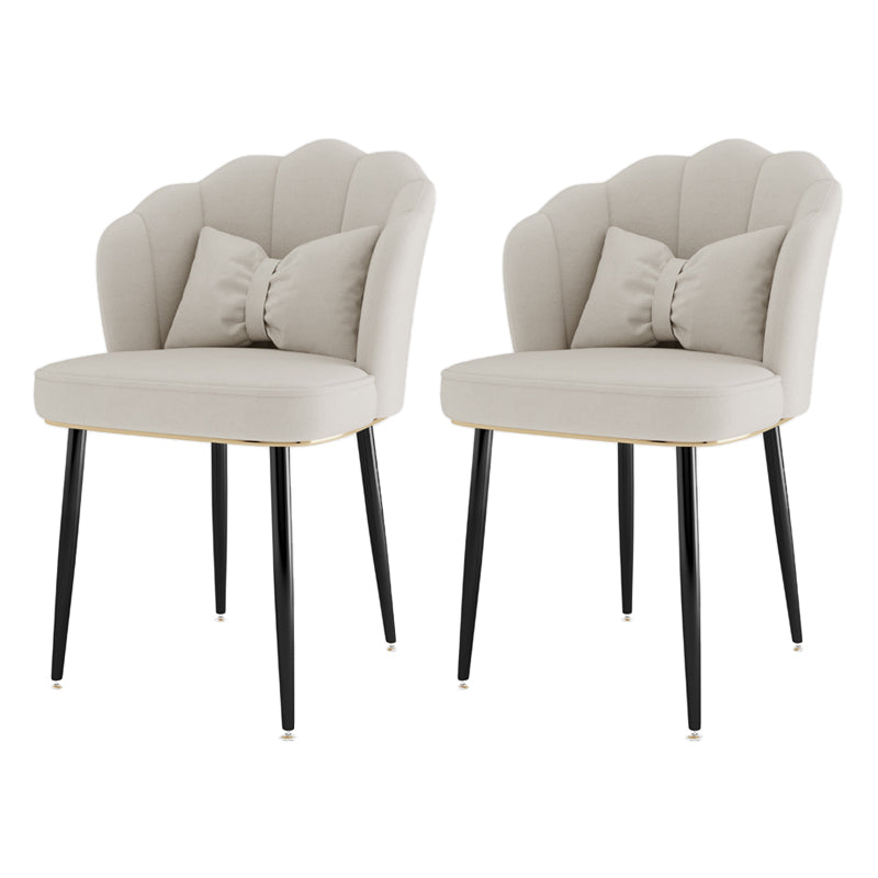 Scandinavian Bedroom Upholstered Arm Chair Matte Finish Solid Back Dining Chair White 2 Piece Set Black Clearhalo ' kitchen&dining_furn' 'Dining Chairs' 'Dining Tables & Seating' 'dining_chair' 'furn' 'furn_dining_chair' 'Furniture' 'furniture_dining_chair' 'Kitchen & Dining Furniture' 'kitchen' 3955838